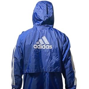 Y2K Adidas Navy Blue Hooded Windbreaker